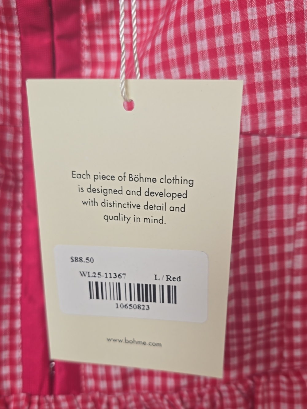 NWT Bohme Kenzie Plaid Midi Dress in Red Size Large=10 - Picture 16 of 17